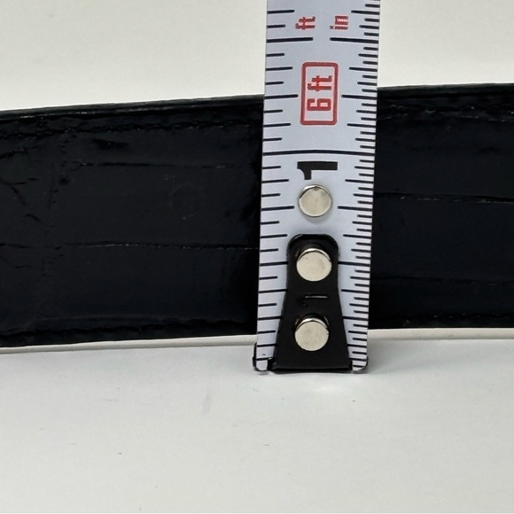 Brighton Vintage 1995 Black Leather Alligator Belt Y2K Size Medium - Picture 9 of 11